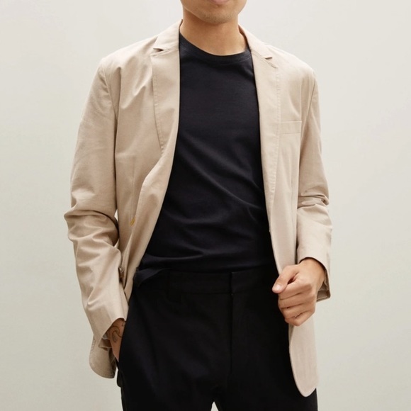 EVERLANE The Casual Blazer Jacket Beige Cotton Linen Size 40 - Picture 1 of 13